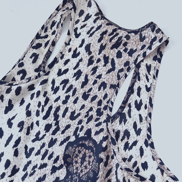Lily White Leopard and Lace Look Dressy Tank Size Small - Picture 4 of 6